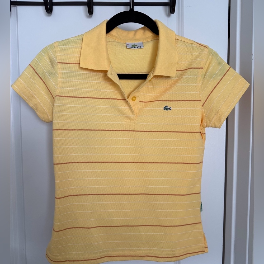 Lacoste
Women's Striped Yellow Polo Shirt sz 36 small